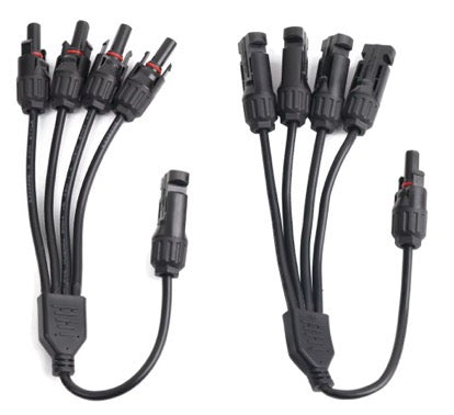 PECRON 5-Pin 1 to 4 Y Branch MC4 Parallel Cable