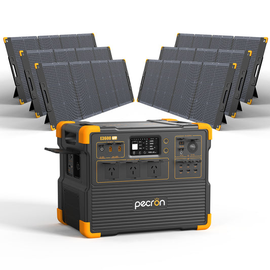 Pecron E3600LFP Australian outlet portable power station and 6x PV300 solar panel bundle